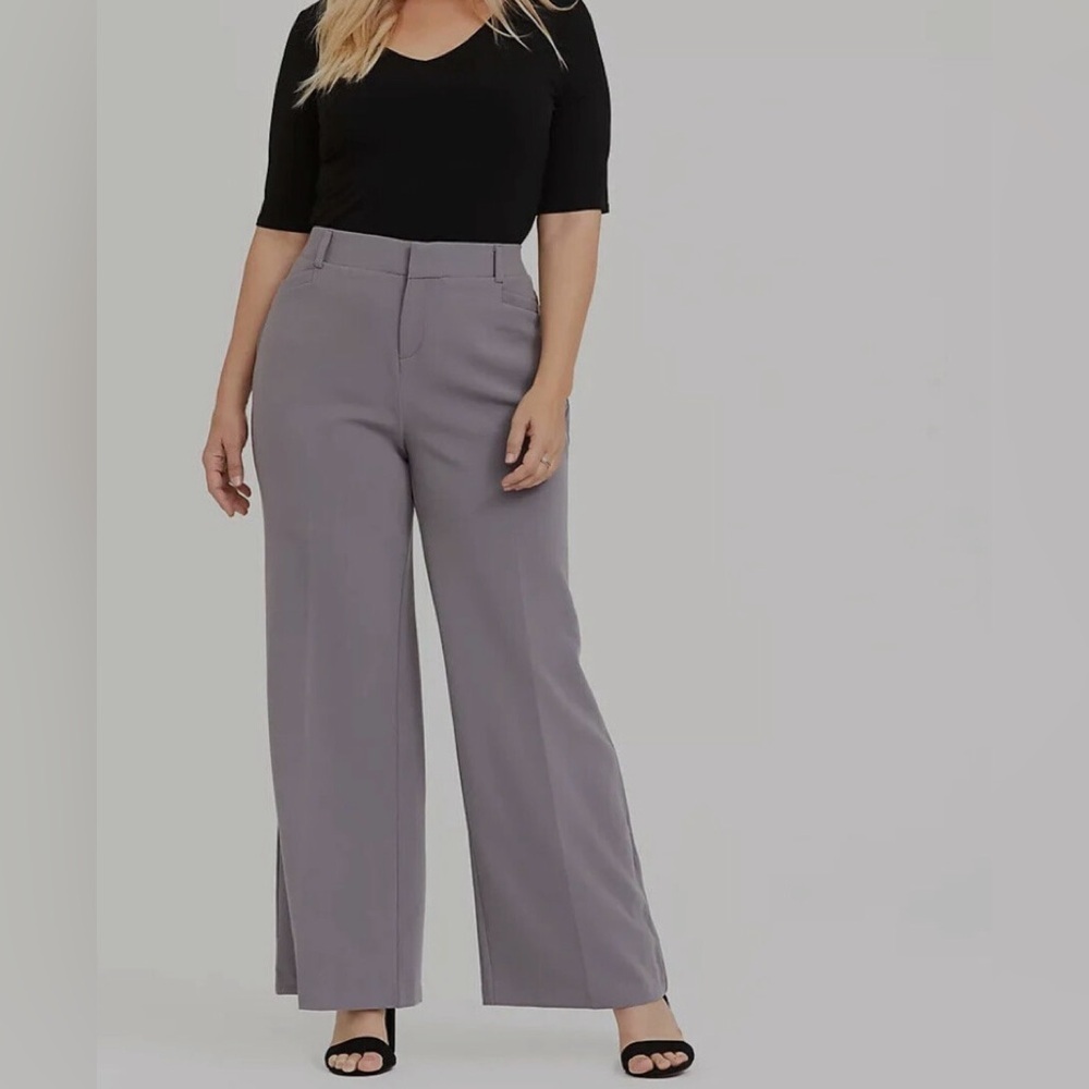 Torrid Structured Wide Leg Pant Front
Slate Grey Structured Wide Leg Pant/ 16S